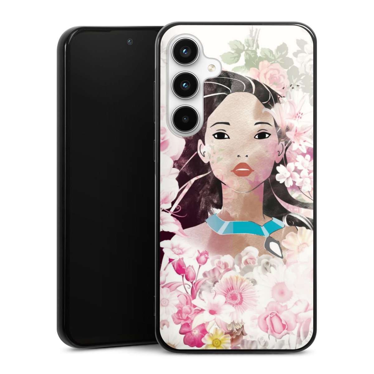 Galaxy A35 5G Handy Silikon Hülle Case schwarz Handyhülle Pocahontas Official Licensed Product Disney