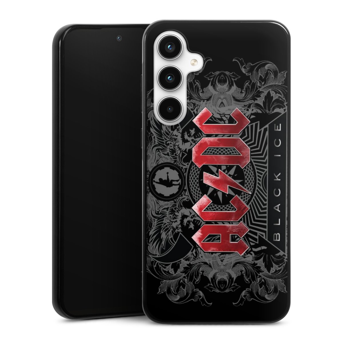 Galaxy A35 5G Handy Silikon Hülle Case schwarz Handyhülle Merchandise Black Ice Acdc