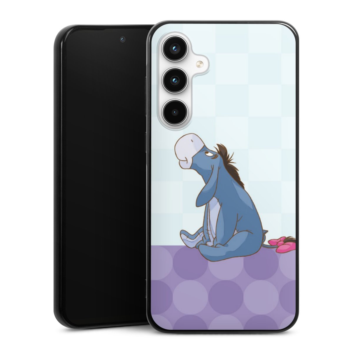 Galaxy A35 5G Handy Silikon Hülle Case schwarz Handyhülle Disney Donkey Winnie The Pooh