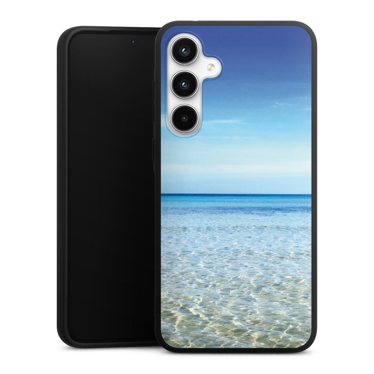 Galaxy A35 5G Handy Premium Silikon Hülle Handyhülle schwarz Case Urlaub Sky Ocean Silikon Premium Case