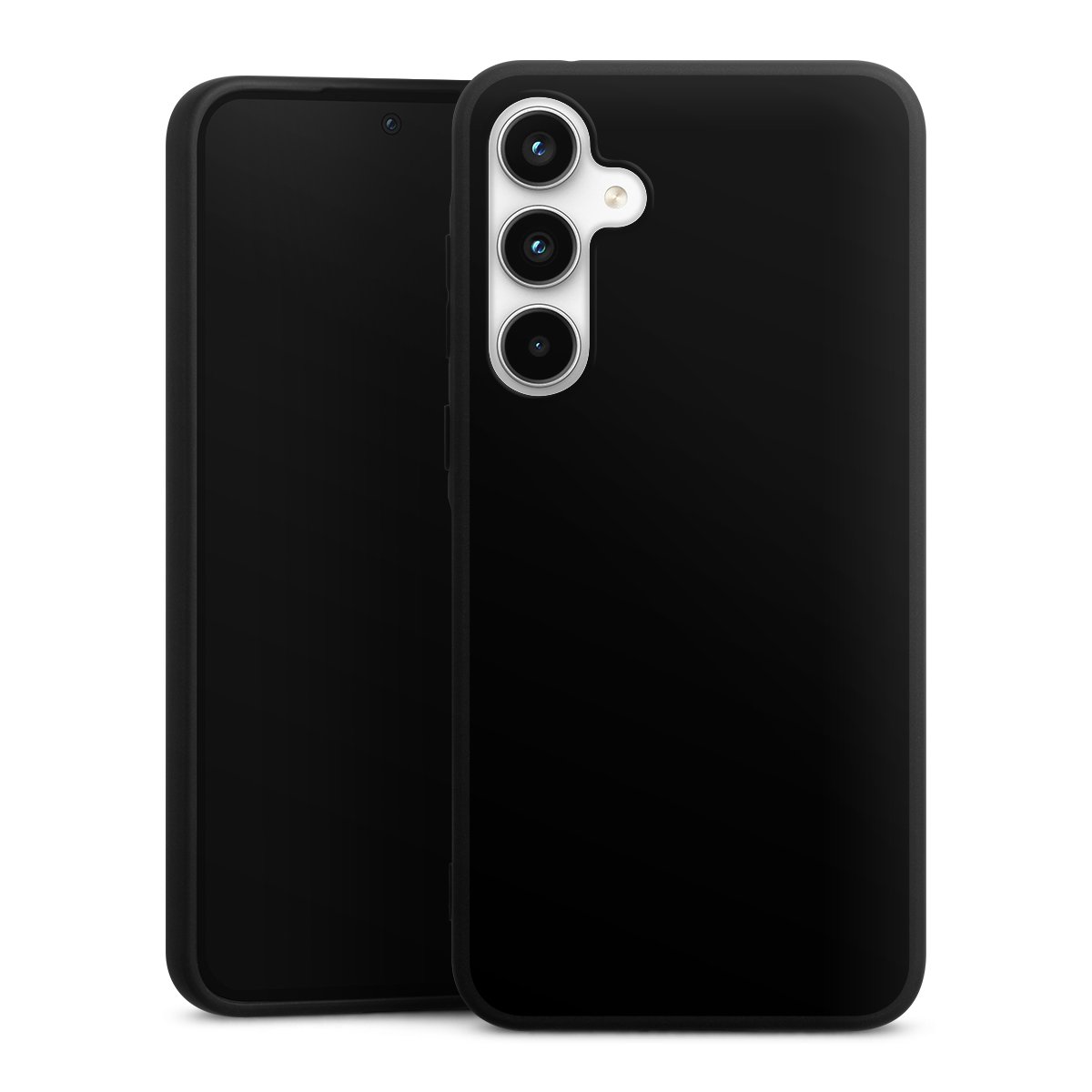 Galaxy A35 5G Handy Premium Silikon Hülle Handyhülle schwarz Case Black Colour Unicoloured Silikon Premium Case