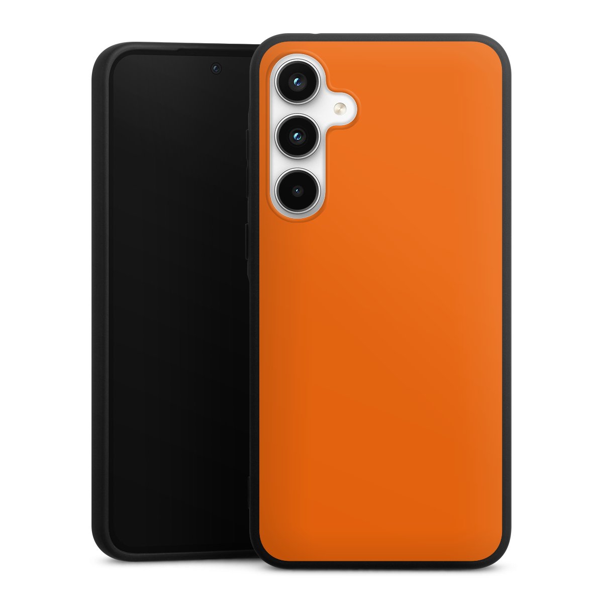 Galaxy A35 5G Handy Premium Silikon Hülle Handyhülle schwarz Case Orange Colour Unicoloured Silikon Premium Case