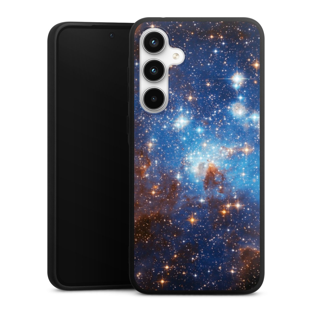 Galaxy A35 5G Handy Premium Silikon Hülle Handyhülle schwarz Case Star Weltall Galaxy Silikon Premium Case