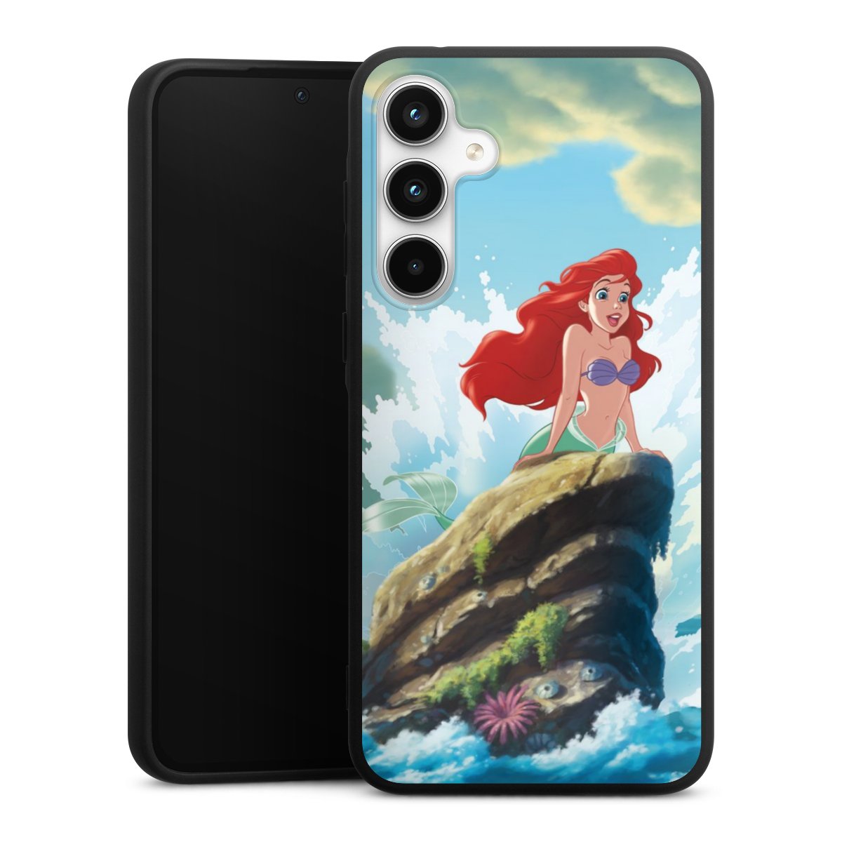 Galaxy A35 5G Handy Premium Silikon Hülle Handyhülle schwarz Case Mermaid Arielle Die Meerjungfrau Official Licensed Product Silikon Premium Case