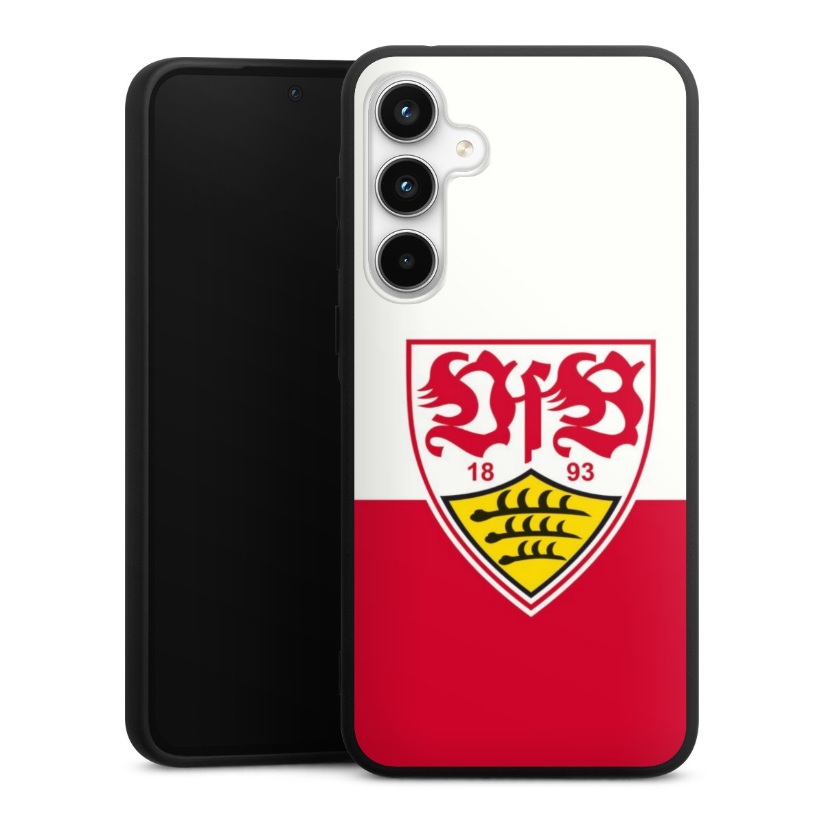 Galaxy A35 5G Handy Premium Silikon Hülle Handyhülle schwarz Case Official Licensed Product Logo Vfb Stuttgart Silikon Premium Case