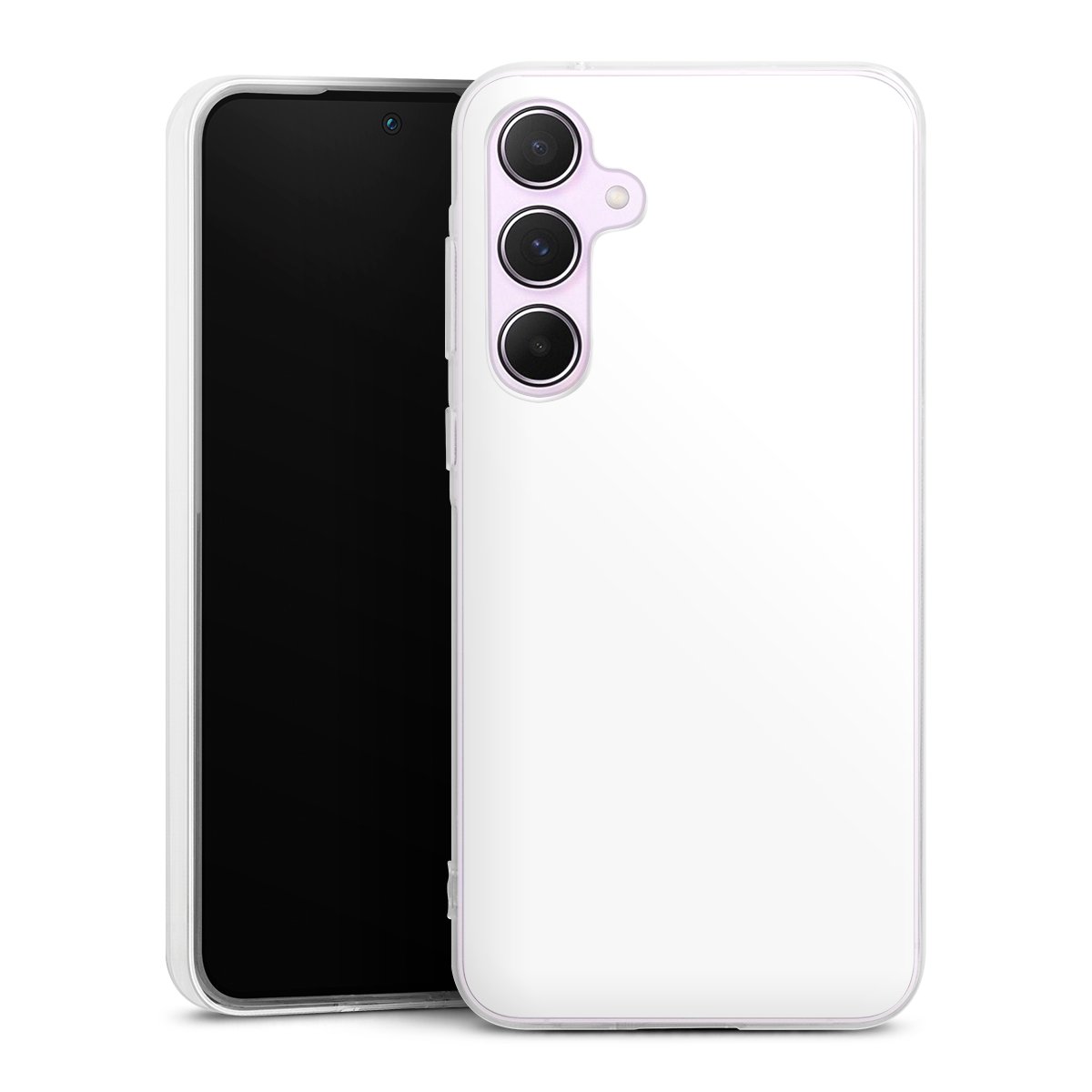 Galaxy A55 5G Handy Silikon Hülle Case transparent Handyhülle Unicoloured Colour White Silikon Case