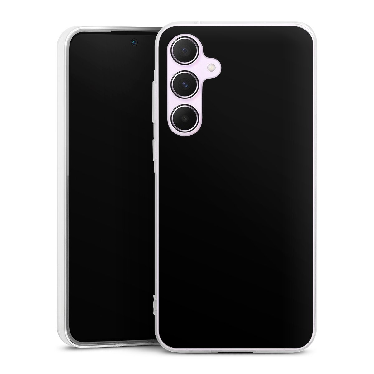 Galaxy A55 5G Handy Silikon Hülle Case transparent Handyhülle Black Colour Unicoloured Silikon Case