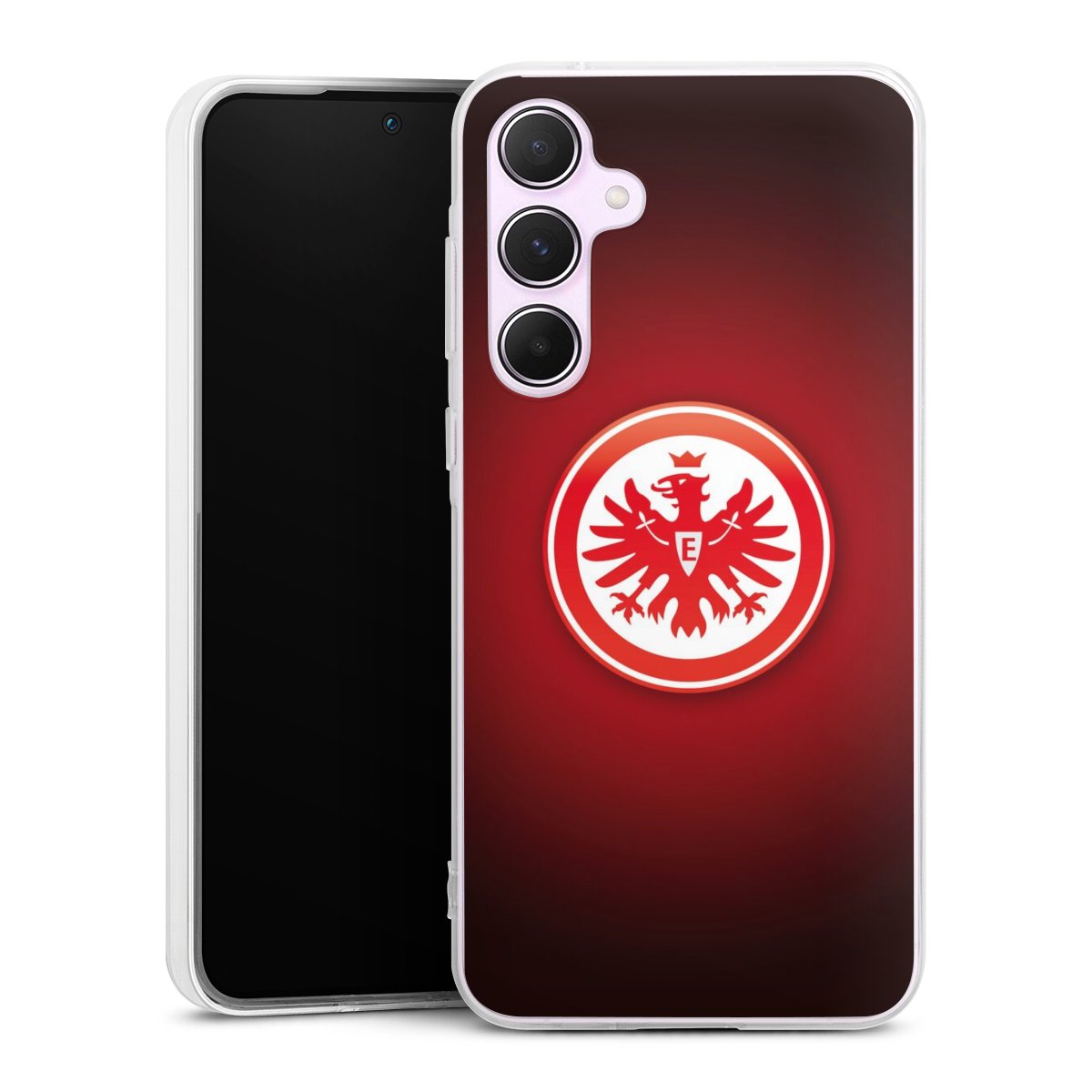 Galaxy A55 5G Handy Silikon Hülle Case transparent Handyhülle Eintracht Frankfurt Official Licensed Product Coat Of Arms Silikon Case