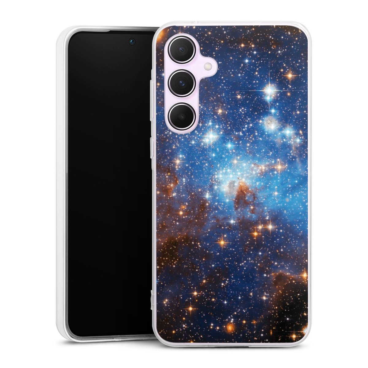 Galaxy A55 5G Handy Silikon Hülle Case transparent Handyhülle Star Weltall Galaxy Silikon Case