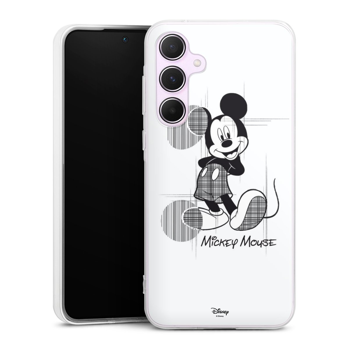 Galaxy A55 5G Handy Silikon Hülle Case transparent Handyhülle Disney Official Licensed Product Mickey Mouse Silikon Case