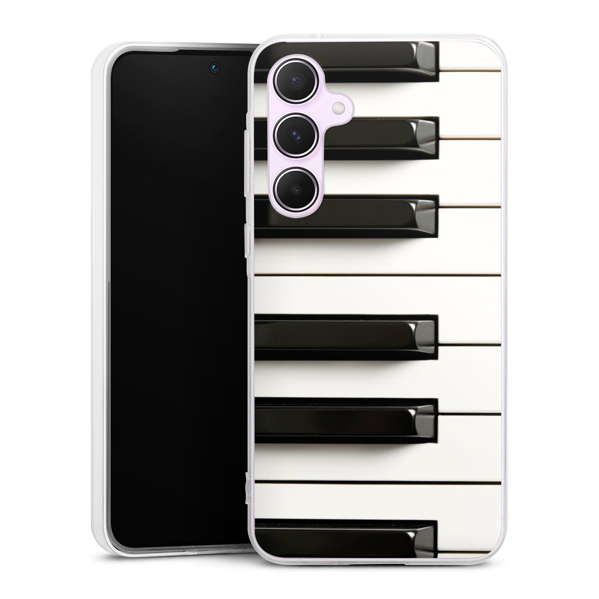 Galaxy A55 5G Handy Silikon Hülle Case transparent Handyhülle Klavier Piano Music Silikon Case