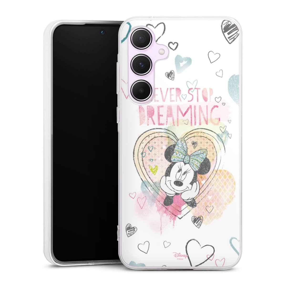 Galaxy A55 5G Handy Silikon Hülle Case transparent Handyhülle Disney Official Licensed Product Minnie Mouse Silikon Case