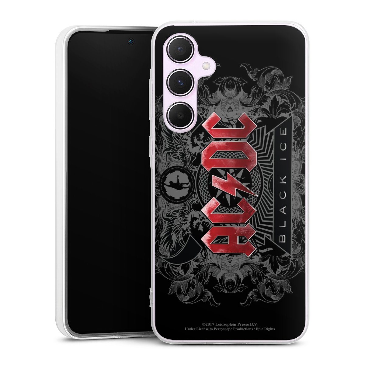 Galaxy A55 5G Handy Silikon Hülle Case transparent Handyhülle Merchandise Black Ice Acdc Silikon Case