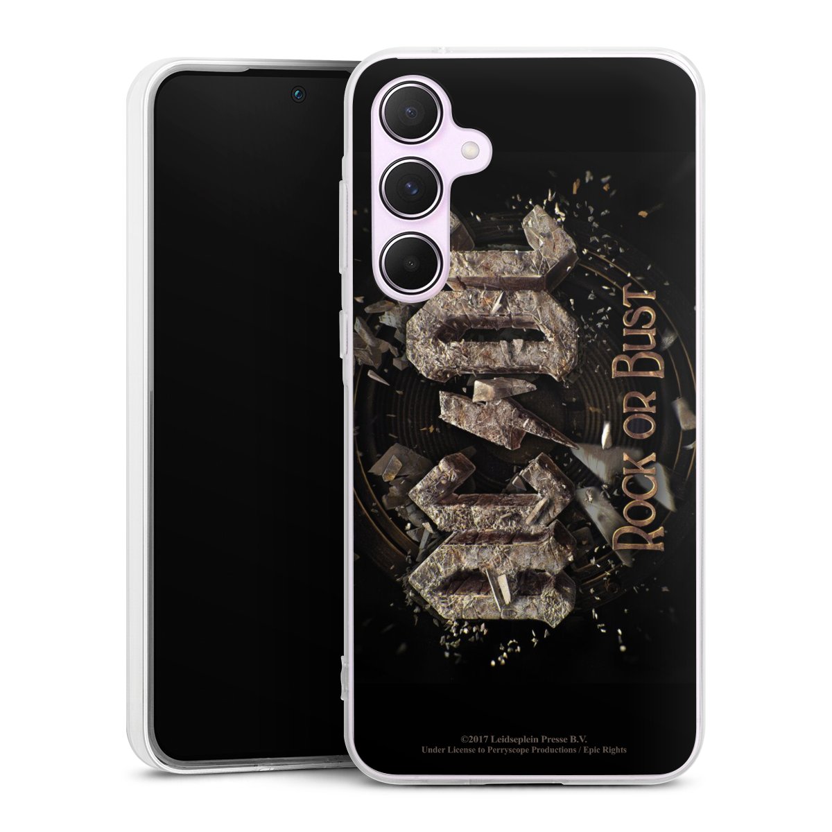 Galaxy A55 5G Handy Silikon Hülle Case transparent Handyhülle Acdc Official Licensed Product Rock Or Bust Silikon Case