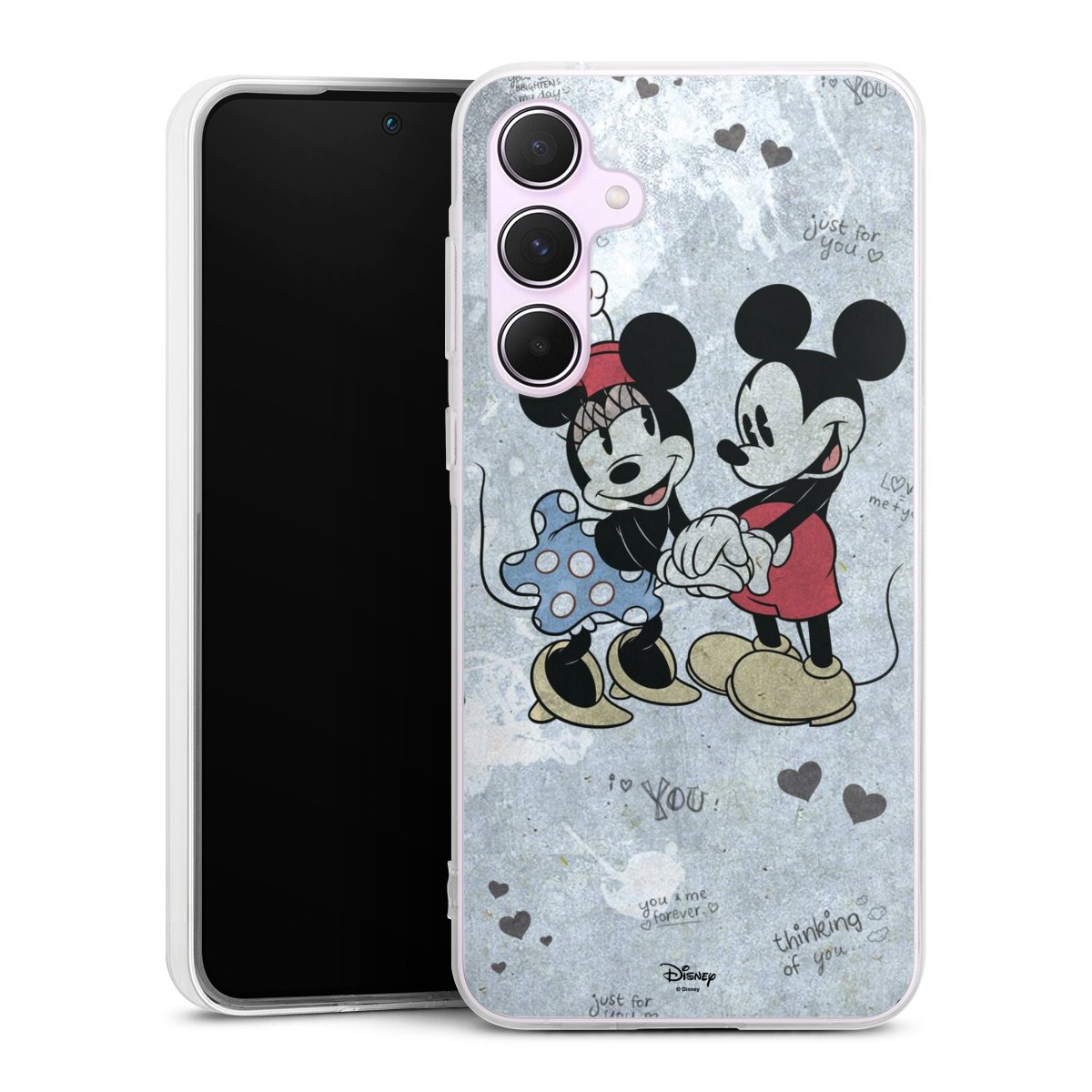 Galaxy A55 5G Handy Silikon Hülle Case transparent Handyhülle Mickey & Minnie Mouse Vintage Disney Silikon Case