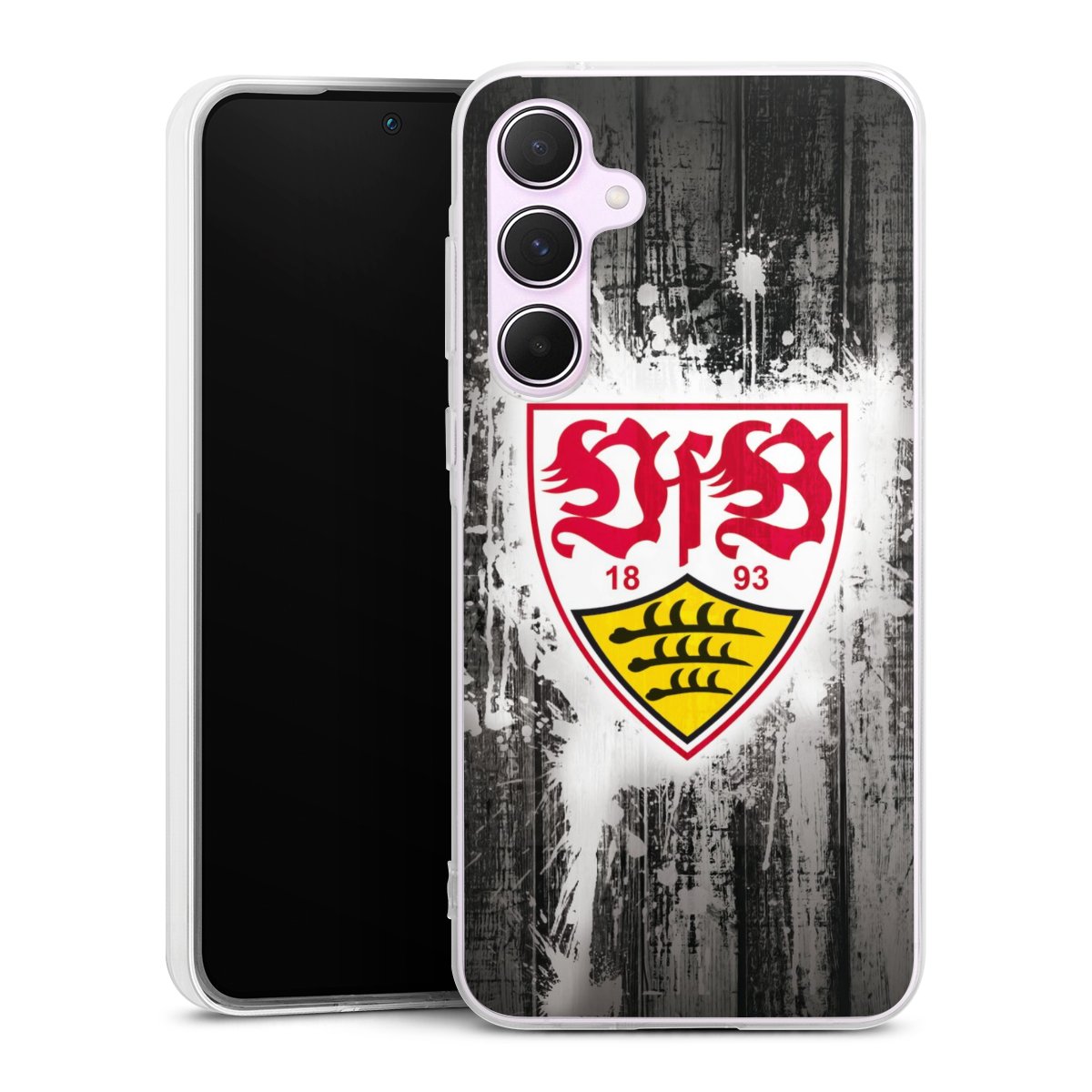 Galaxy A55 5G Handy Silikon Hülle Case transparent Handyhülle Vfb Stuttgart Official Licensed Product Silikon Case