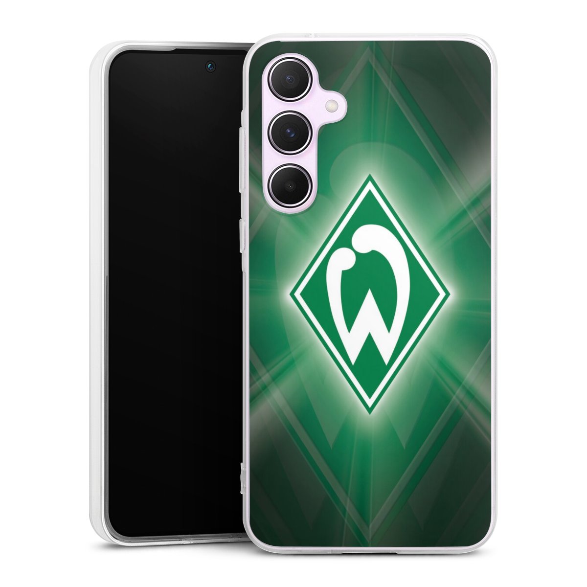 Galaxy A55 5G Handy Silikon Hülle Case transparent Handyhülle Sv Werder Bremen Official Licensed Product Coat Of Arms Silikon Case