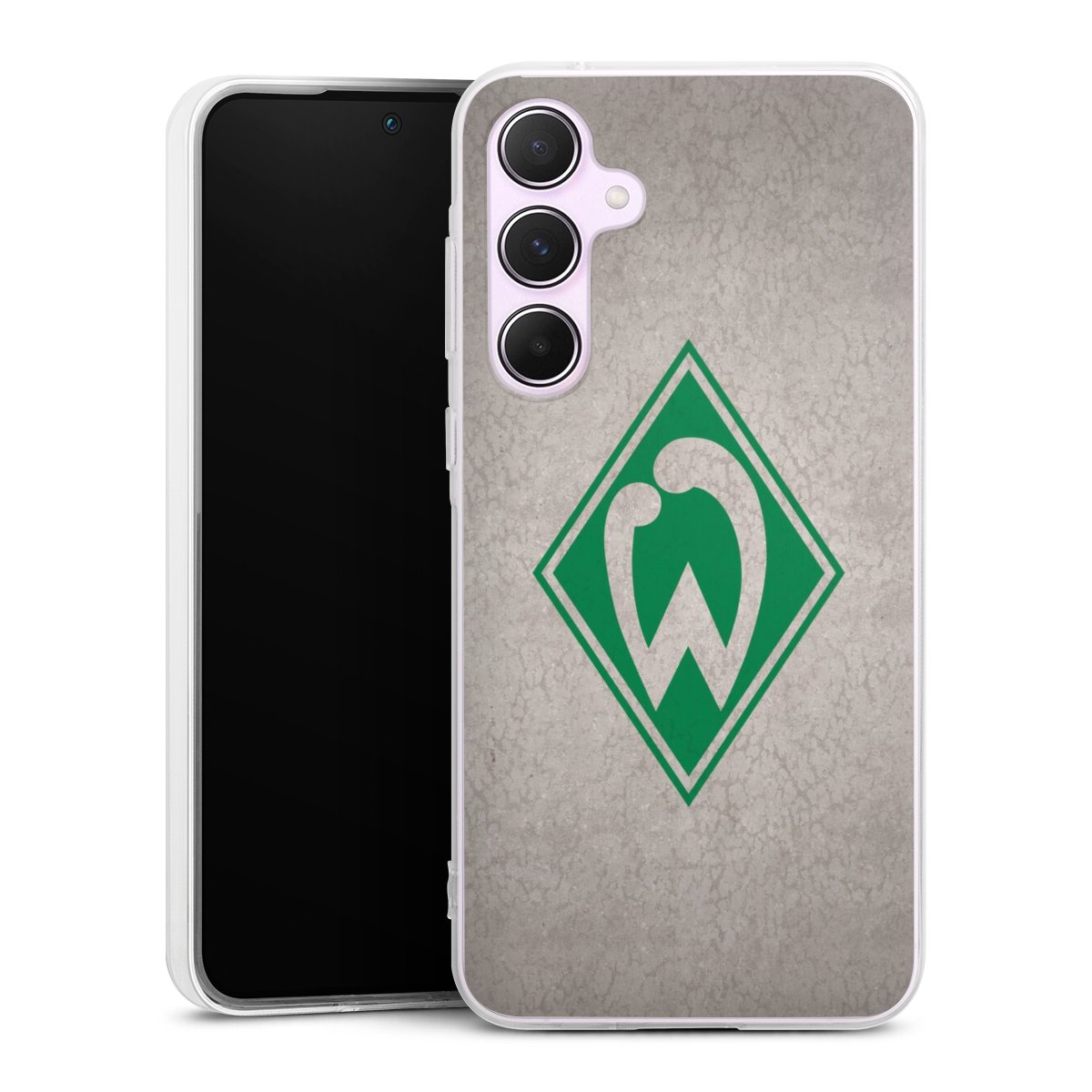 Galaxy A55 5G Handy Silikon Hülle Case transparent Handyhülle Sv Werder Bremen Concrete Official Licensed Product Silikon Case