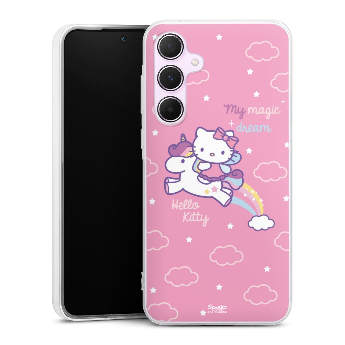 Galaxy A55 5G Handy Silikon Hülle Case transparent Handyhülle Einhorn Official Licensed Product Hello Kitty Silikon Case