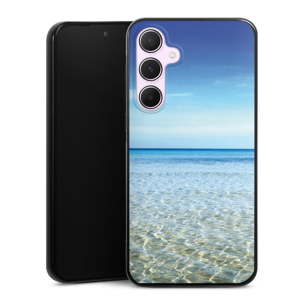 Galaxy A55 5G Handy Silikon Hülle Case schwarz Handyhülle Urlaub Sky Ocean