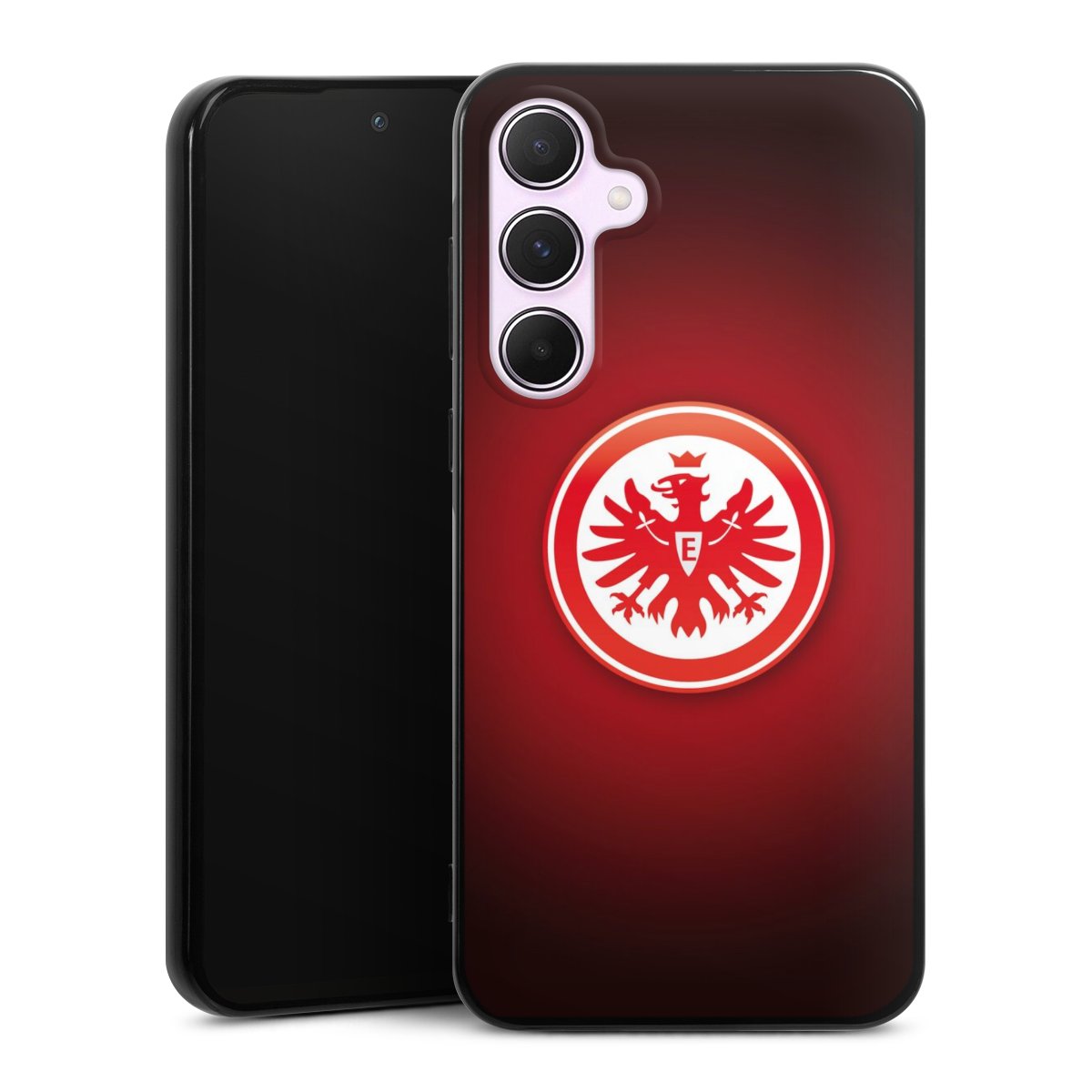 Galaxy A55 5G Handy Silikon Hülle Case schwarz Handyhülle Eintracht Frankfurt Official Licensed Product Coat Of Arms