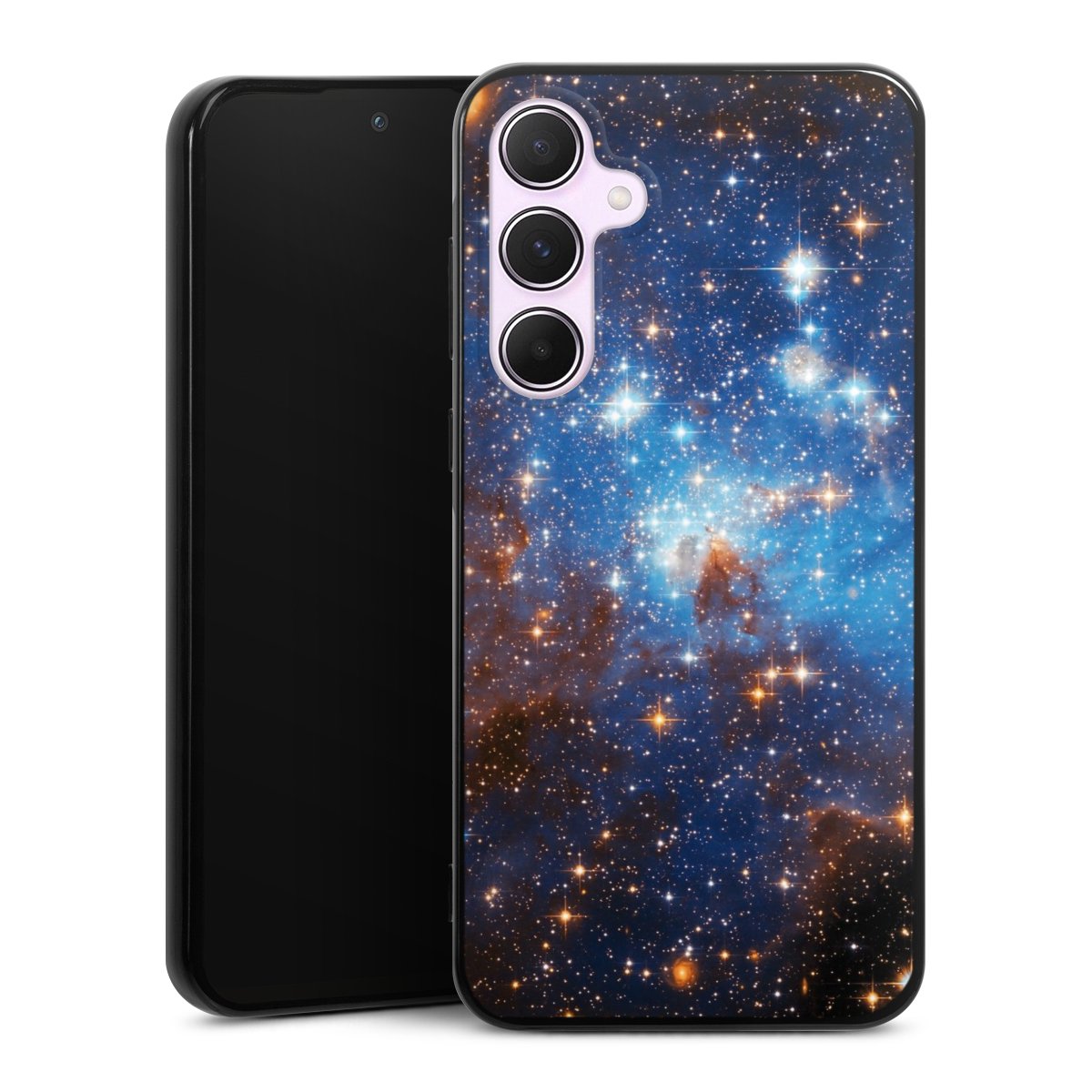 Galaxy A55 5G Handy Silikon Hülle Case schwarz Handyhülle Star Weltall Galaxy