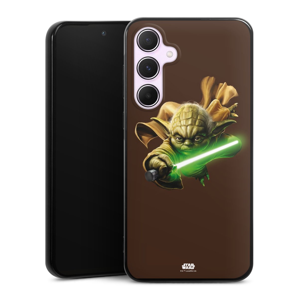 Galaxy A55 5G Handy Silikon Hülle Case schwarz Handyhülle Yoda Merchandise Star Wars