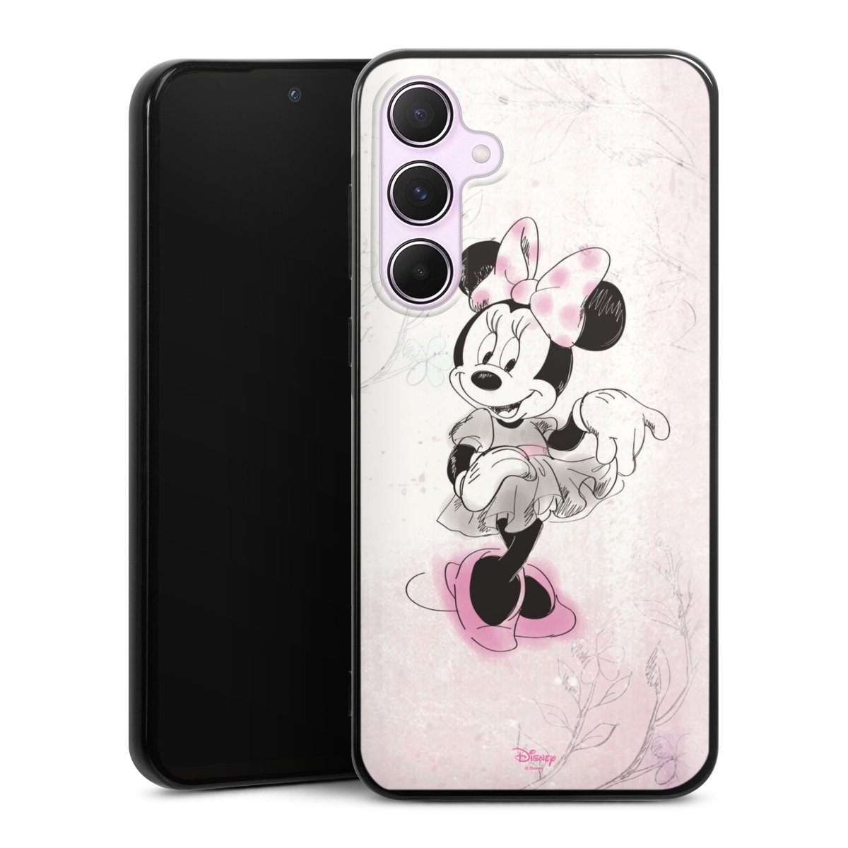 Galaxy A55 5G Handy Silikon Hülle Case schwarz Handyhülle Disney Minnie Mouse Vintage