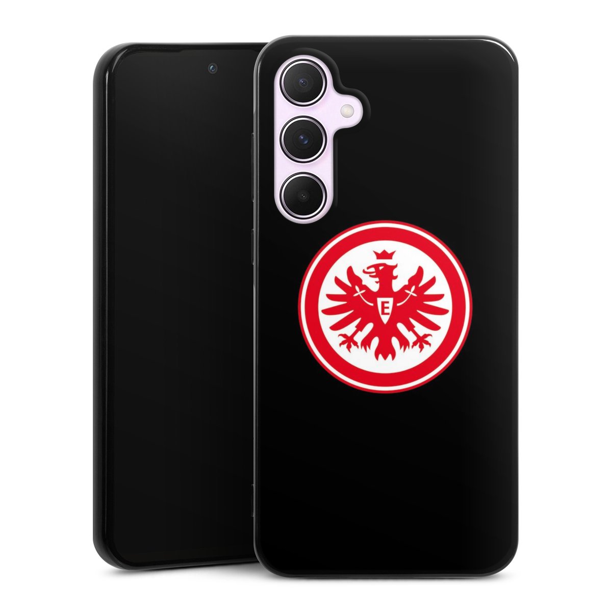 Galaxy A55 5G Handy Silikon Hülle Case schwarz Handyhülle Eintracht Frankfurt Sge Eagle