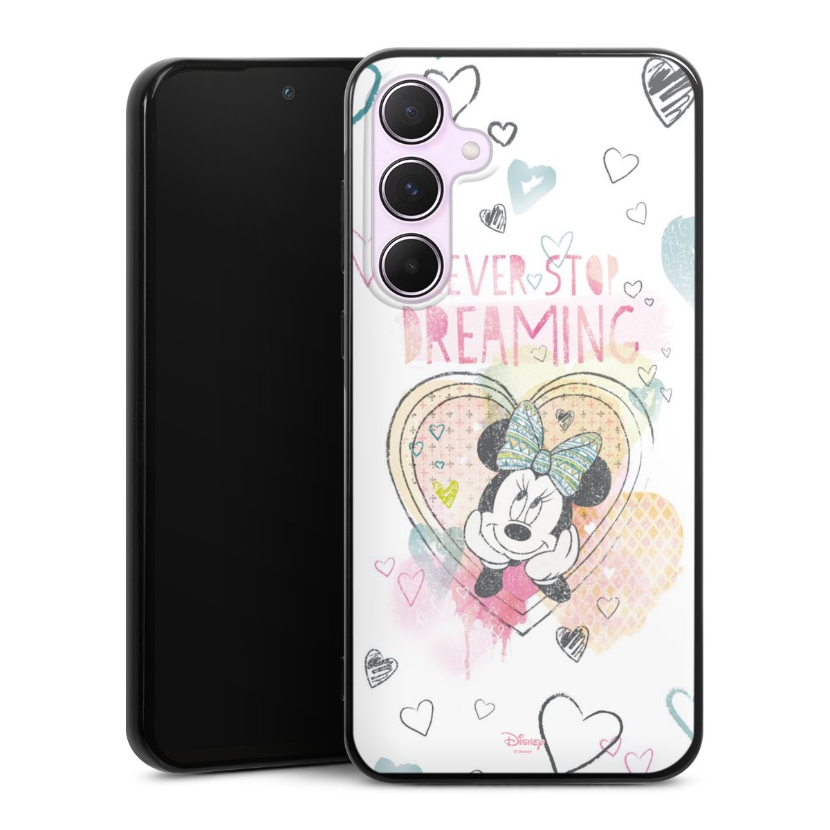 Galaxy A55 5G Handy Silikon Hülle Case schwarz Handyhülle Disney Official Licensed Product Minnie Mouse