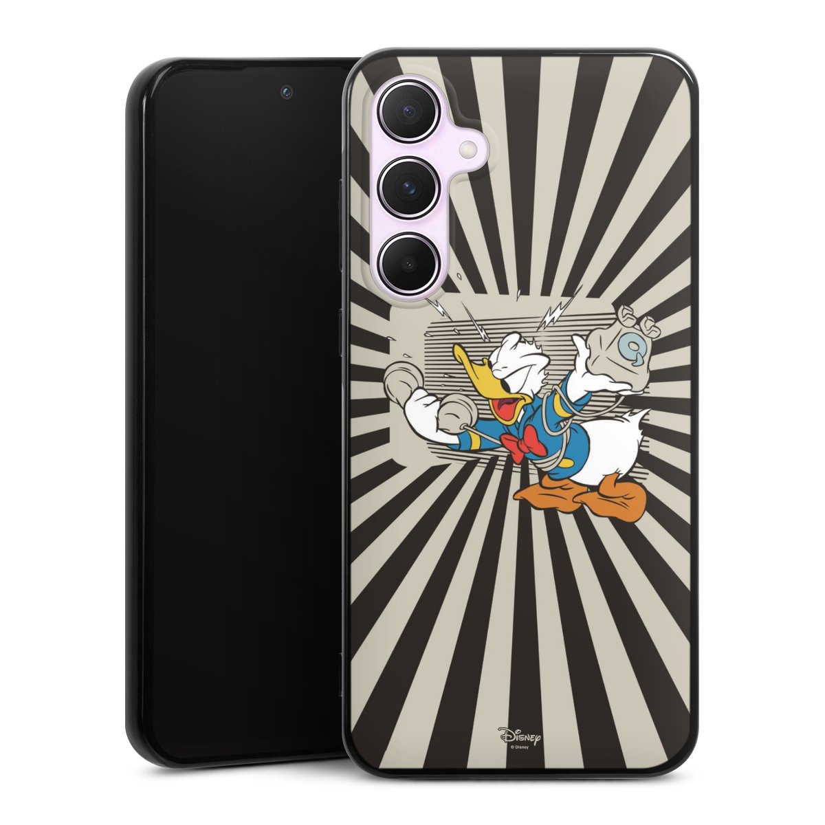 Galaxy A55 5G Handy Silikon Hülle Case schwarz Handyhülle Donald Duck Disney Official Licensed Product