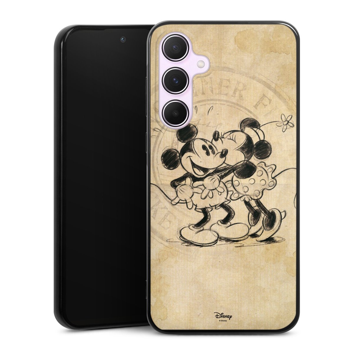 Galaxy A55 5G Handy Silikon Hülle Case schwarz Handyhülle Mickey Mouse Vintage Minnie Mouse