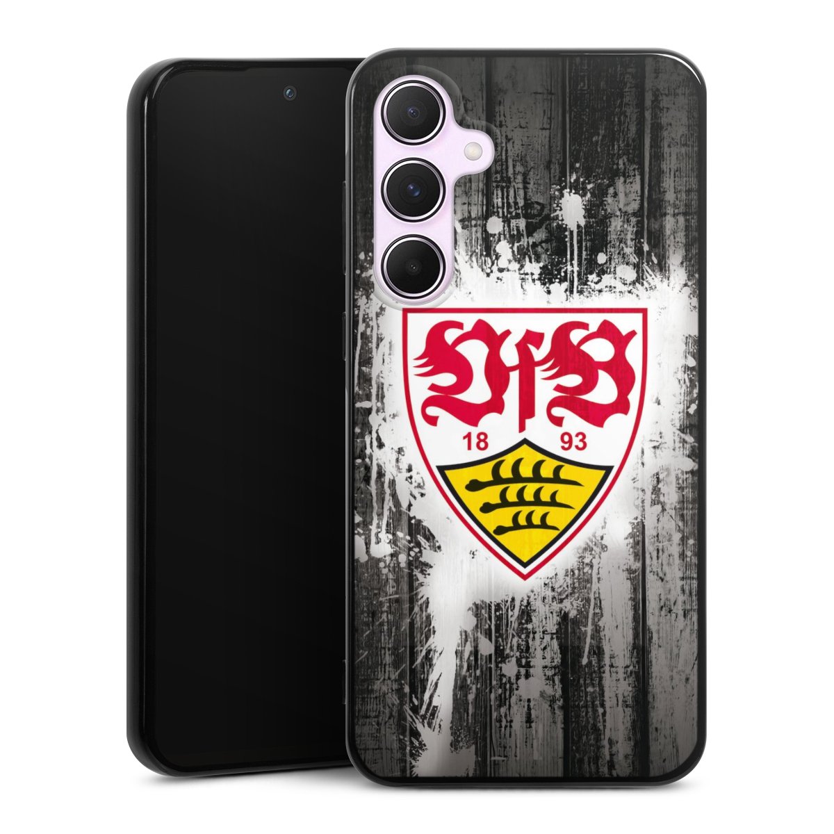 Galaxy A55 5G Handy Silikon Hülle Case schwarz Handyhülle Vfb Stuttgart Official Licensed Product