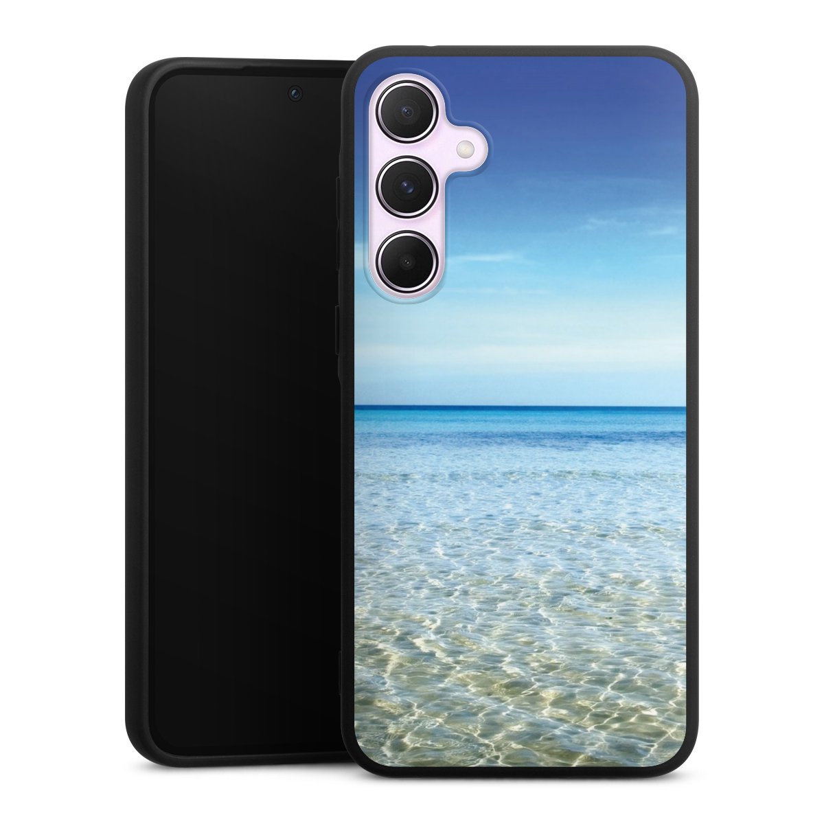 Galaxy A55 5G Handy Premium Silikon Hülle Handyhülle schwarz Case Urlaub Sky Ocean Silikon Premium Case