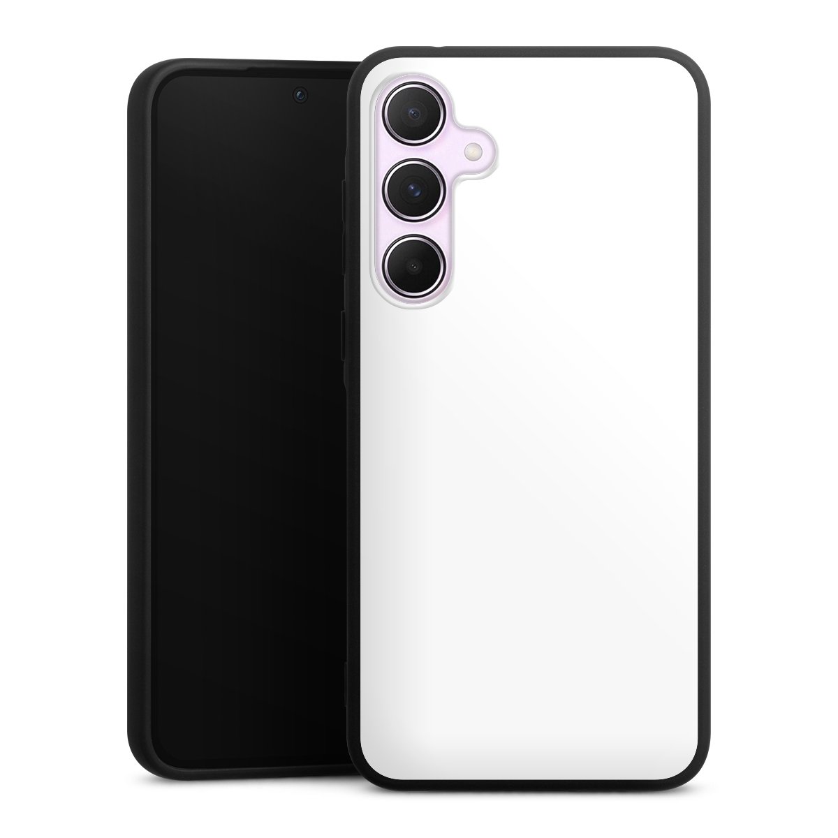 Galaxy A55 5G Handy Premium Silikon Hülle Handyhülle schwarz Case Unicoloured Colour White Silikon Premium Case