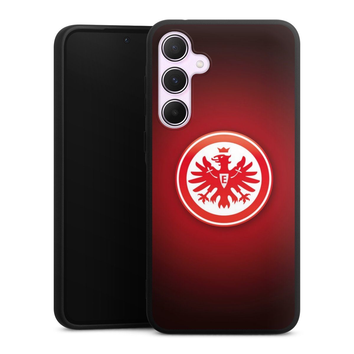 Galaxy A55 5G Handy Premium Silikon Hülle Handyhülle schwarz Case Eintracht Frankfurt Official Licensed Product Coat Of Arms Silikon Premium Case