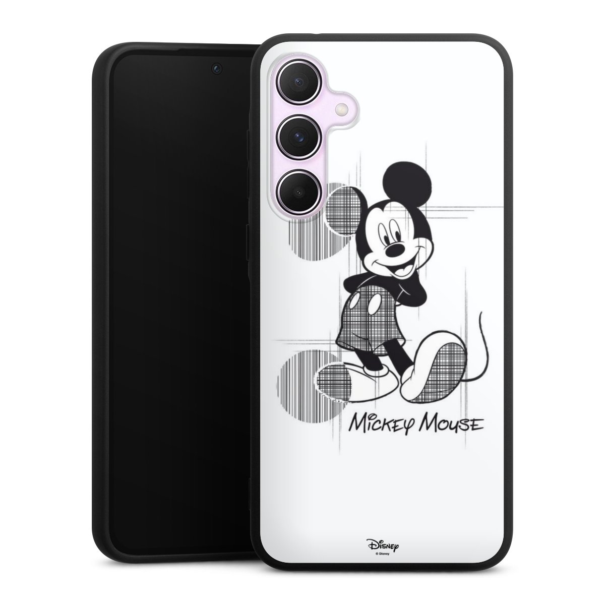 Galaxy A55 5G Handy Premium Silikon Hülle Handyhülle schwarz Case Disney Official Licensed Product Mickey Mouse Silikon Premium Case