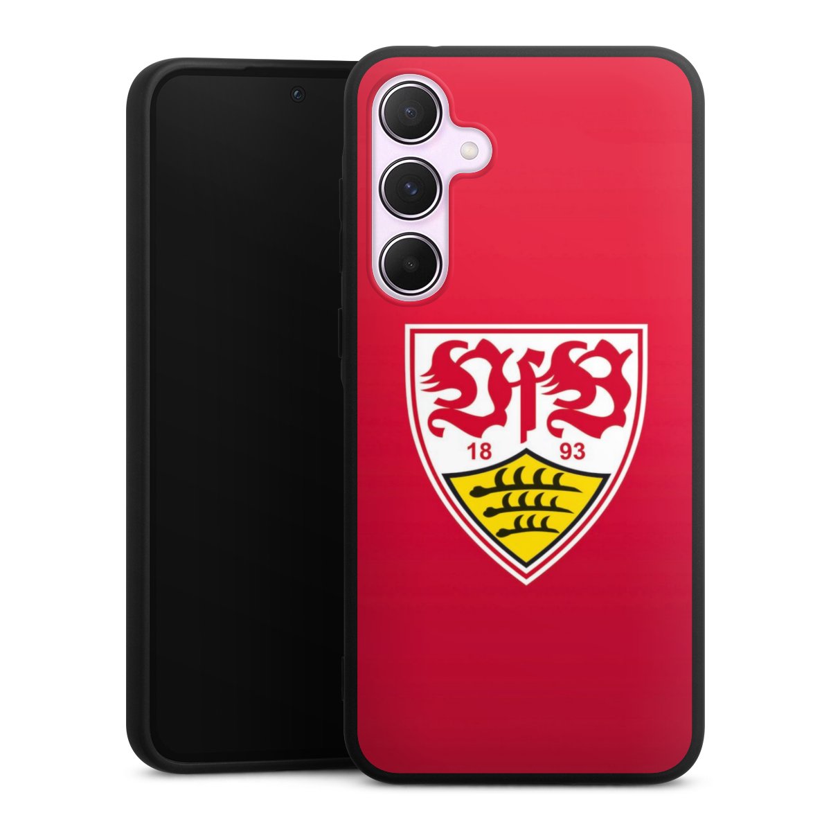 Galaxy A55 5G Handy Premium Silikon Hülle Handyhülle schwarz Case Official Licensed Product Vfb Stuttgart Silikon Premium Case