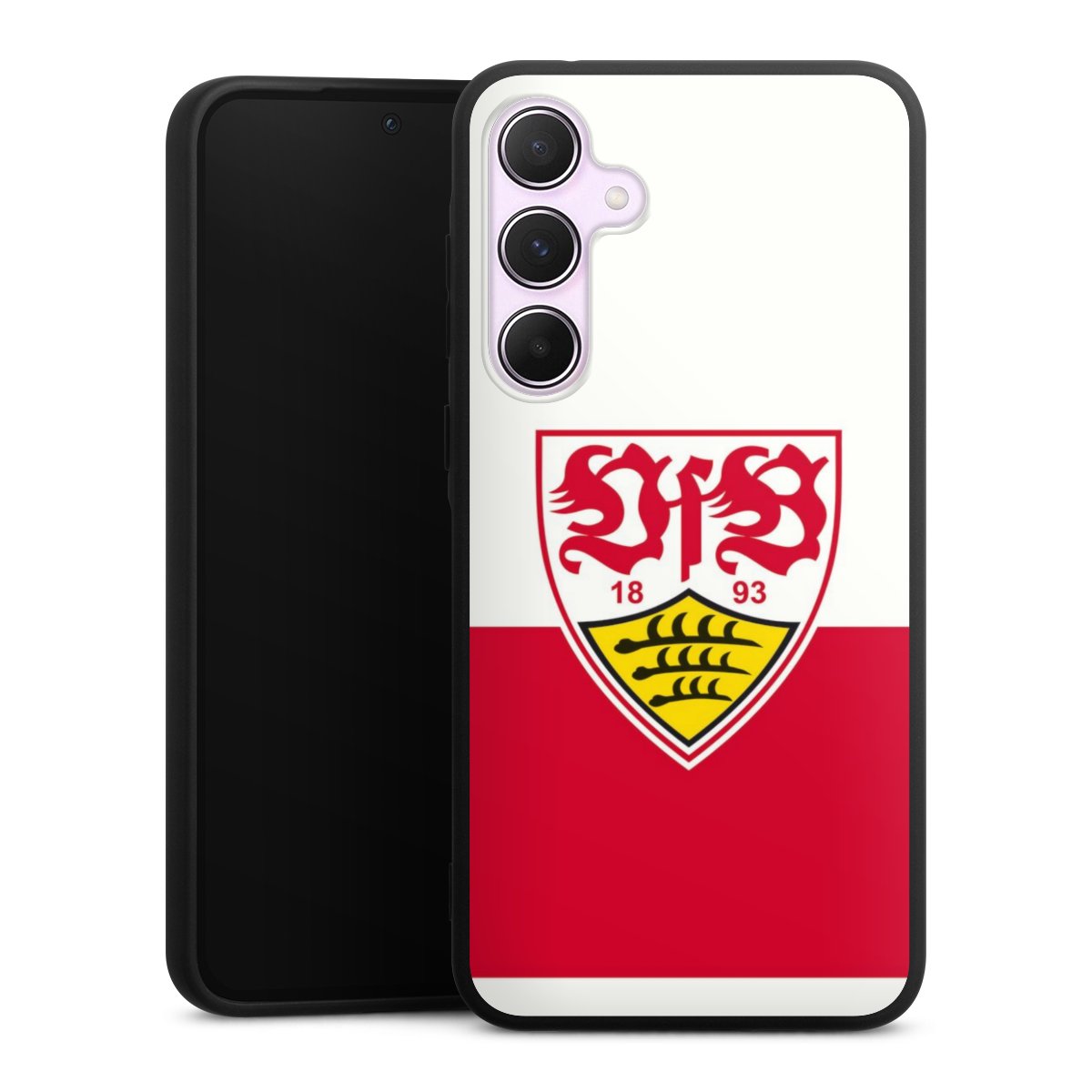 Galaxy A55 5G Handy Premium Silikon Hülle Handyhülle schwarz Case Official Licensed Product Logo Vfb Stuttgart Silikon Premium Case