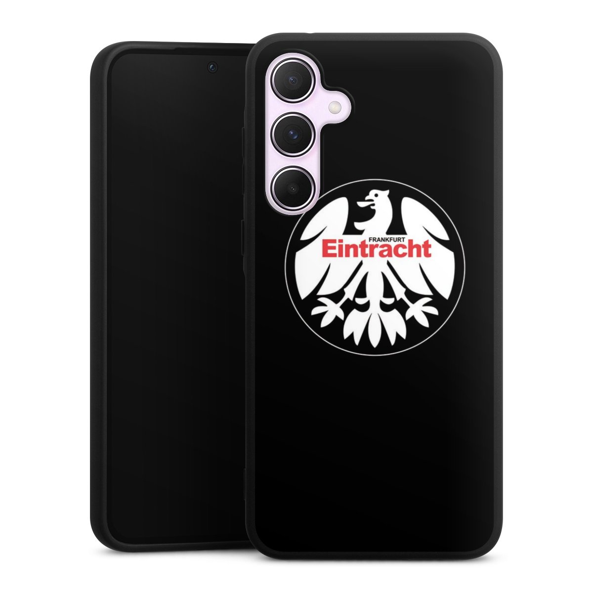 Galaxy A55 5G Handy Premium Silikon Hülle Handyhülle schwarz Case Official Licensed Product Eintracht Frankfurt Sge Silikon Premium Case