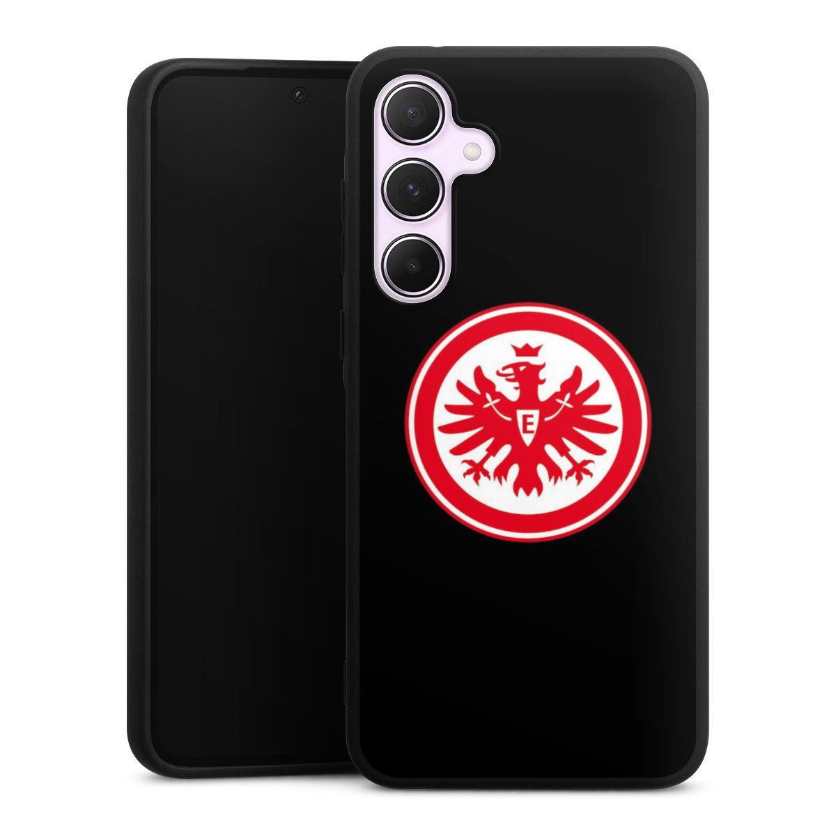 Galaxy A55 5G Handy Premium Silikon Hülle Handyhülle schwarz Case Eintracht Frankfurt Sge Eagle Silikon Premium Case