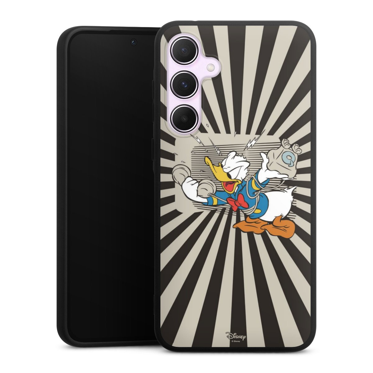 Galaxy A55 5G Handy Premium Silikon Hülle Handyhülle schwarz Case Donald Duck Disney Official Licensed Product Silikon Premium Case