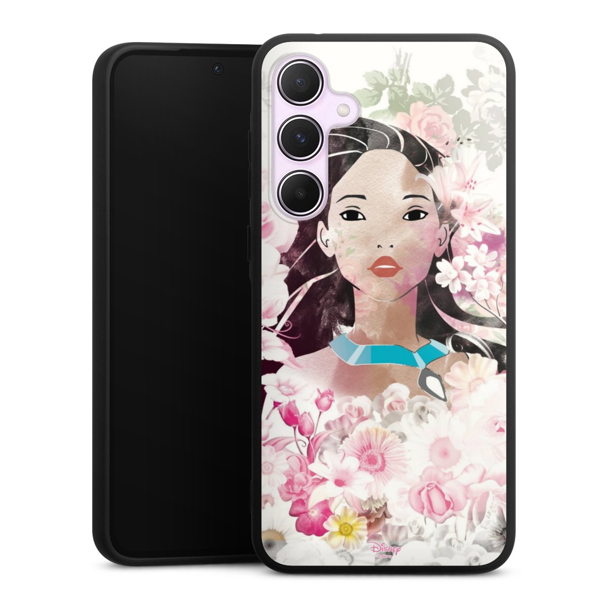 Galaxy A55 5G Handy Premium Silikon Hülle Handyhülle schwarz Case Pocahontas Official Licensed Product Disney Silikon Premium Case