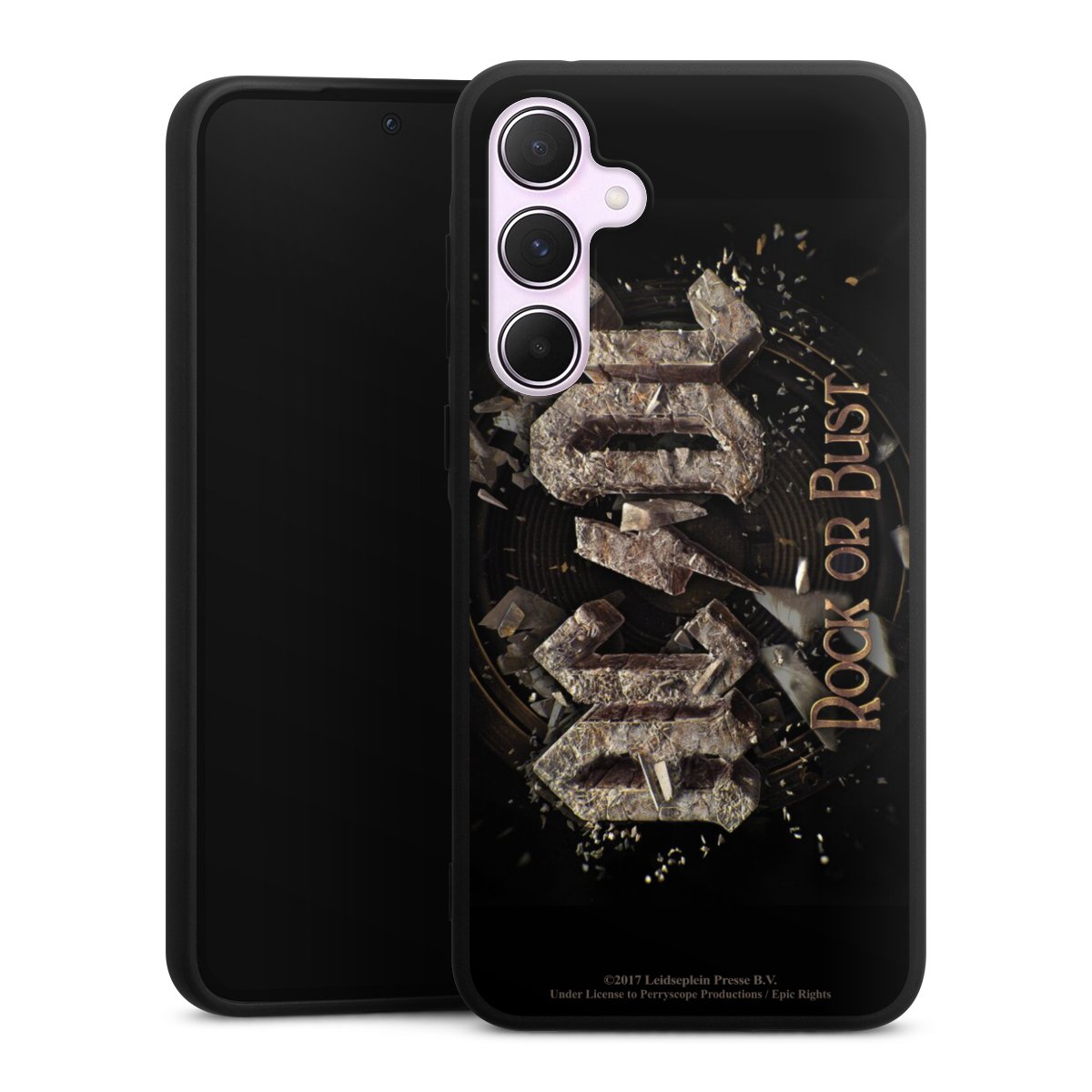 Galaxy A55 5G Handy Premium Silikon Hülle Handyhülle schwarz Case Acdc Official Licensed Product Rock Or Bust Silikon Premium Case