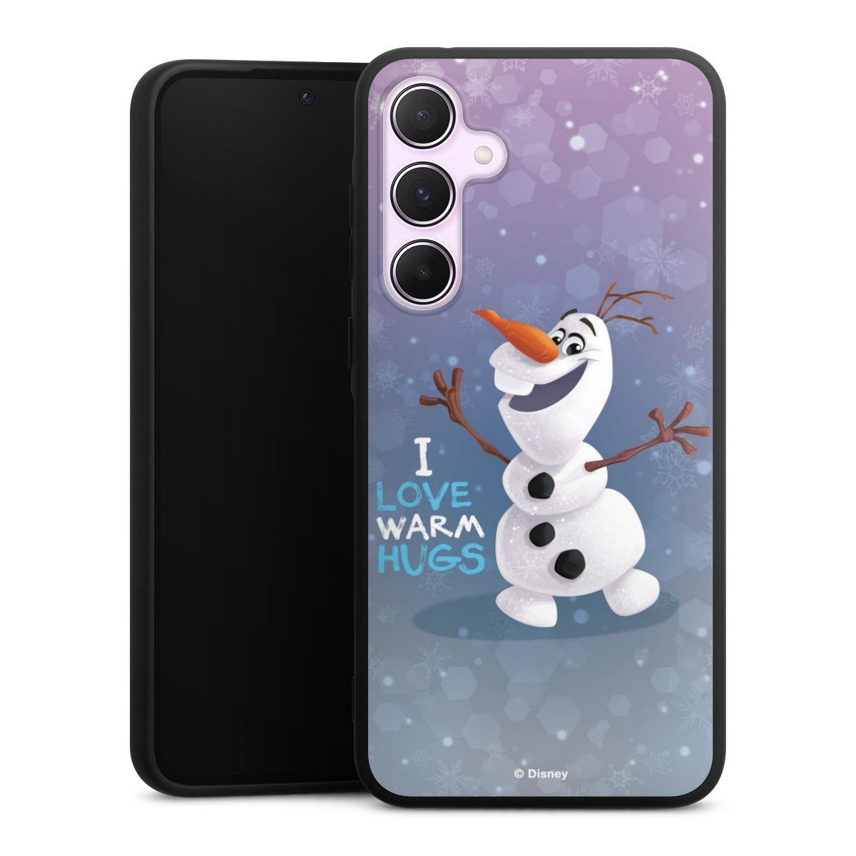 Galaxy A55 5G Handy Premium Silikon Hülle Handyhülle schwarz Case Frozen Frozen Olaf Official Licensed Product Silikon Premium Case