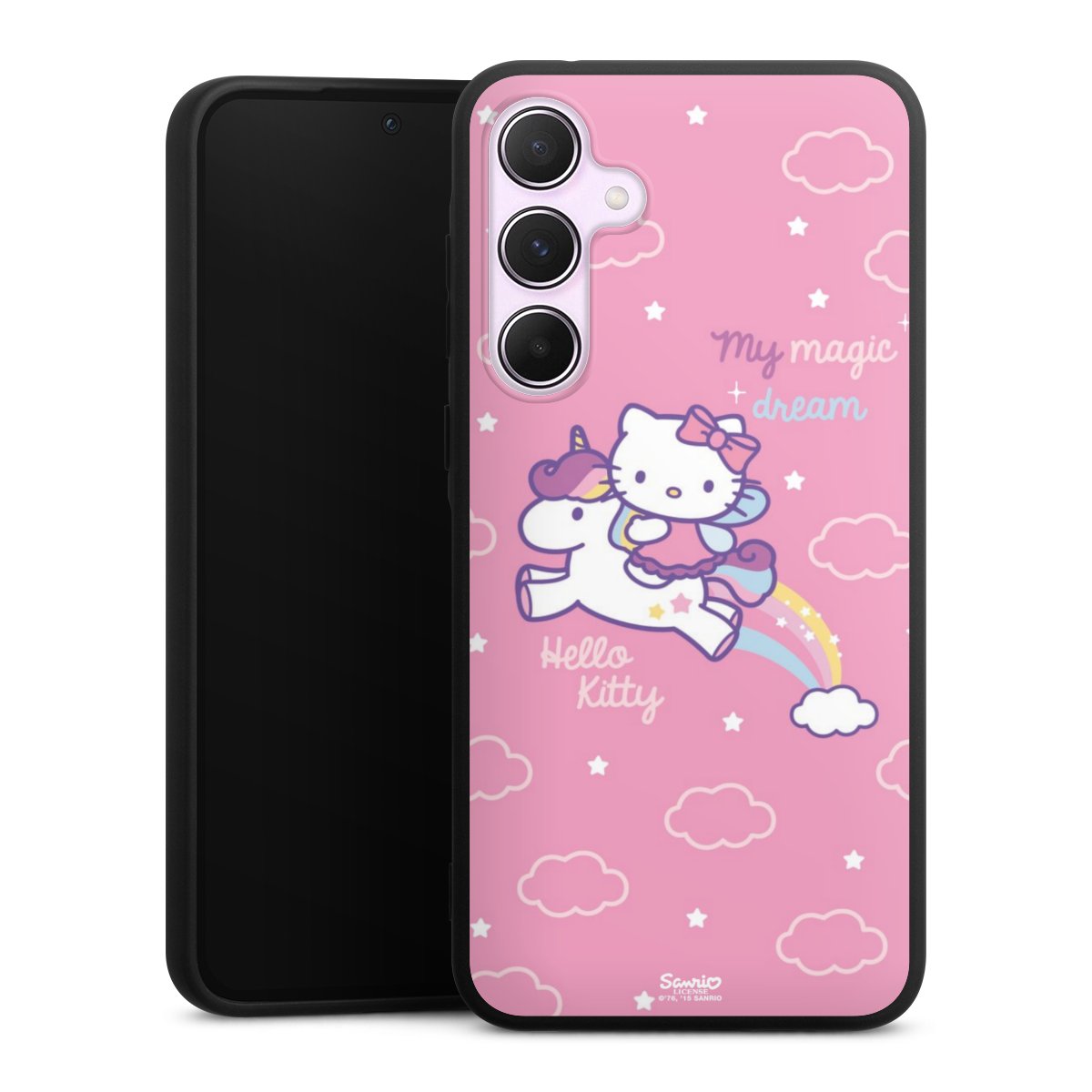 Galaxy A55 5G Handy Premium Silikon Hülle Handyhülle schwarz Case Einhorn Official Licensed Product Hello Kitty Silikon Premium Case