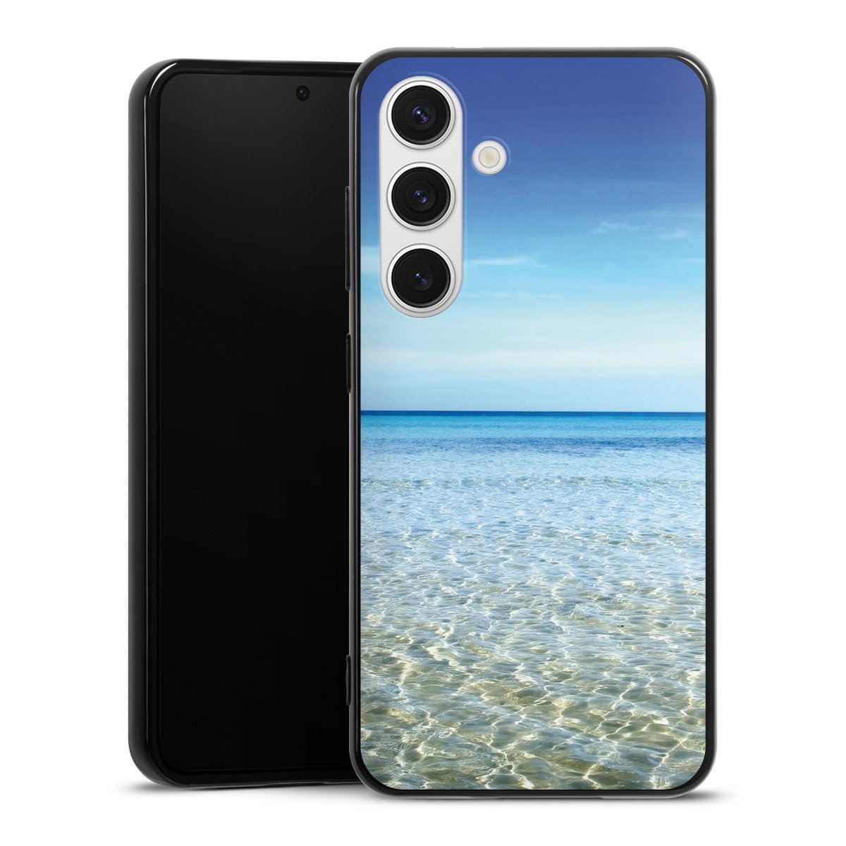 Galaxy S24 Handy Silikon Hülle Case schwarz Handyhülle Urlaub Sky Ocean