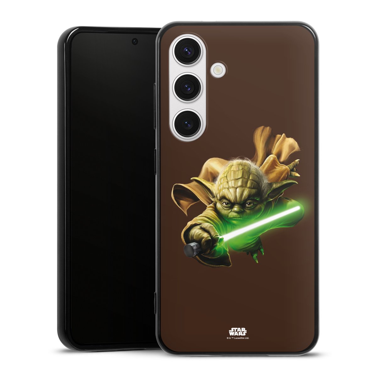 Galaxy S24 Handy Silikon Hülle Case schwarz Handyhülle Yoda Merchandise Star Wars