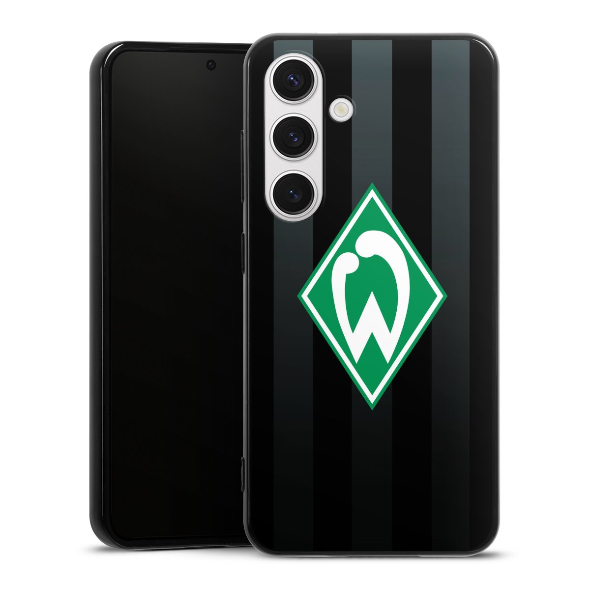 Galaxy S24 Handy Silikon Hülle Case schwarz Handyhülle Stripes Sv Werder Bremen Official Licensed Product