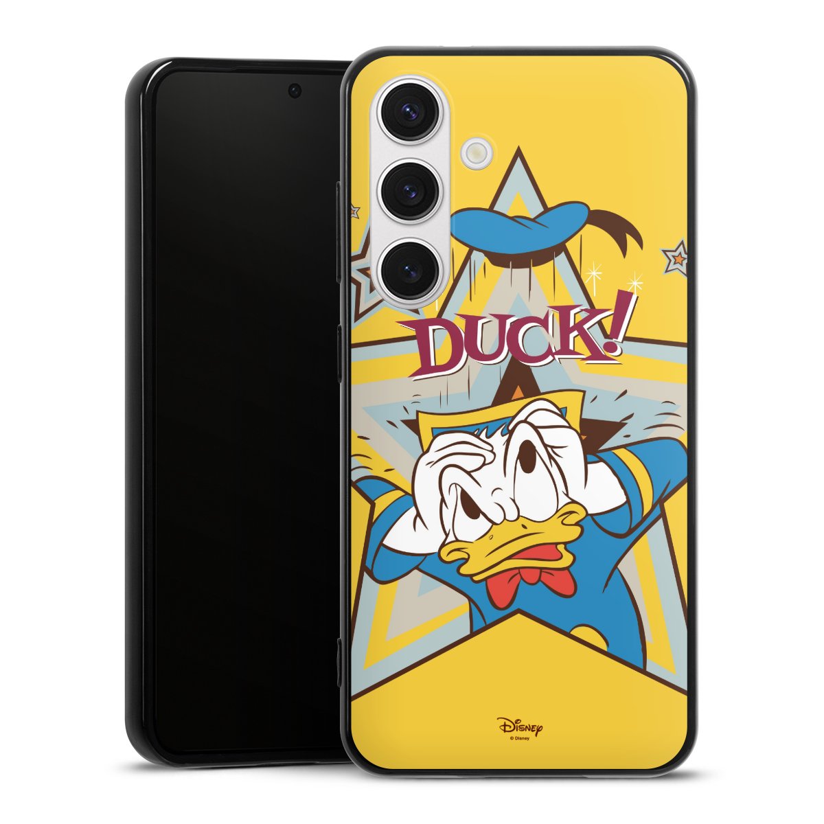 Galaxy S24 Handy Silikon Hülle Case schwarz Handyhülle Official Licensed Product Donald Duck Disney